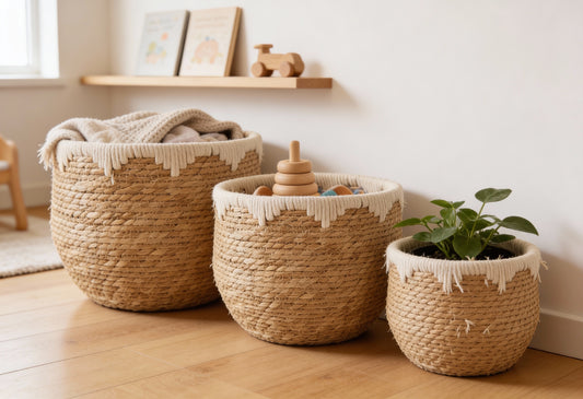 ANKASCHU | Seegras | Aufbewahrungskörbe „Jorck“ – 3er Set