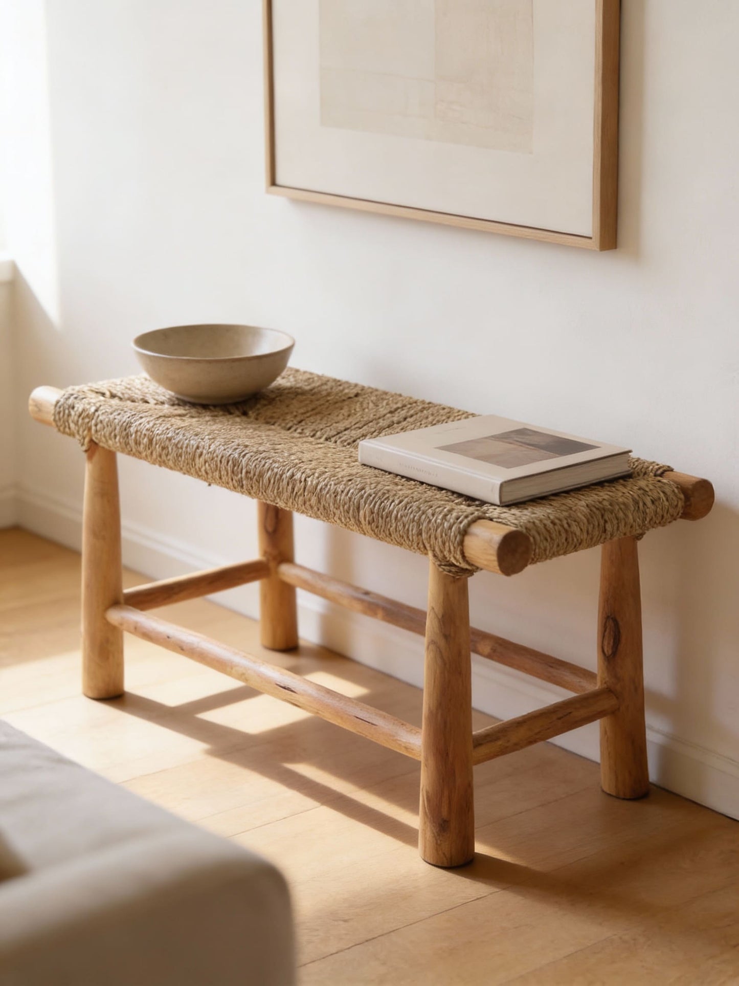 ANKASCHU | Holz & Seegras | Bank „Sungai“ – Natur