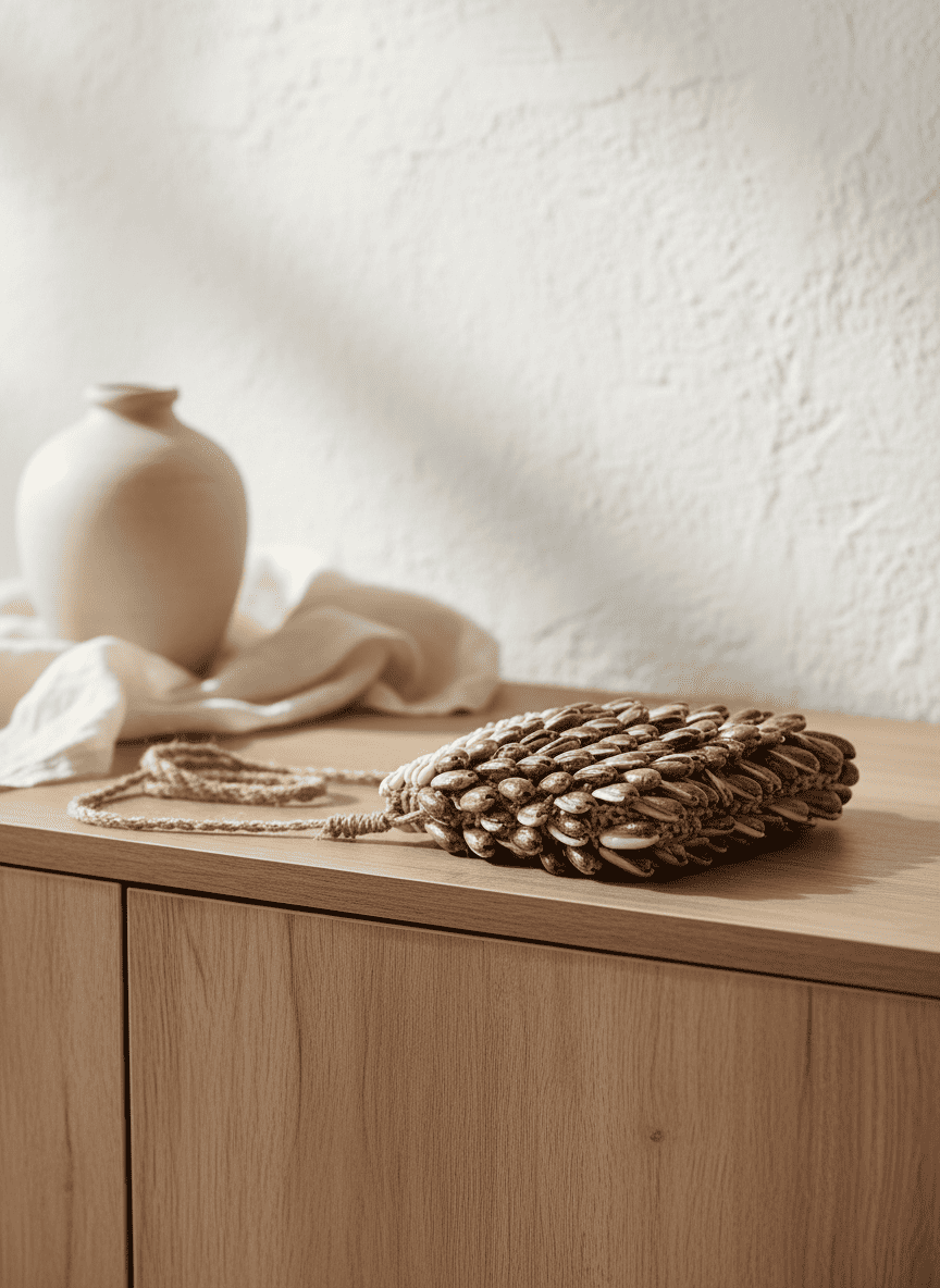 ANKASCHU | Naturmuscheln | Wanddekor „Muschelspiel“ – Natur