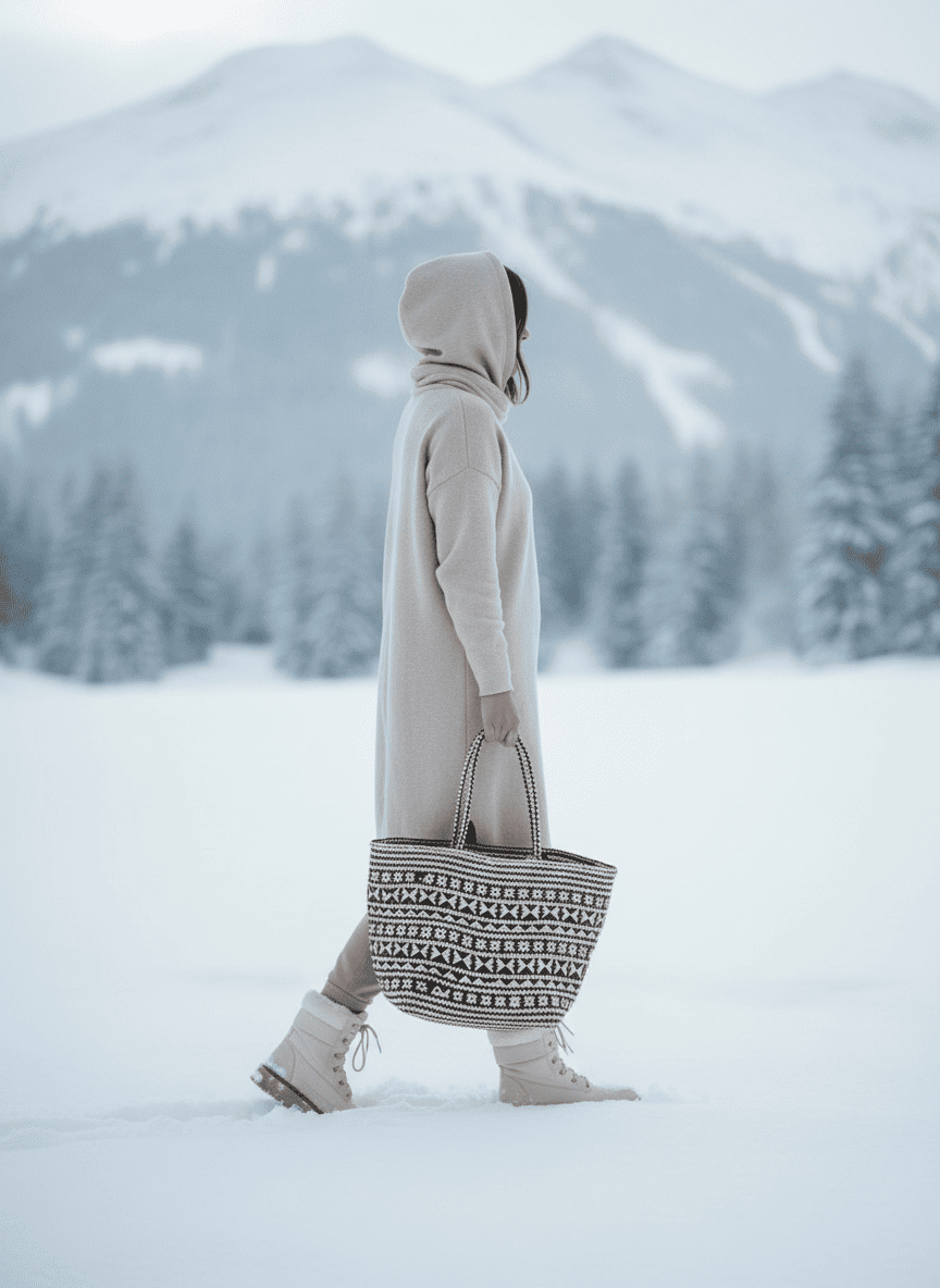 ANKASCHU | Rattan | Tasche „Kidul“ – Schwarz, gemustert