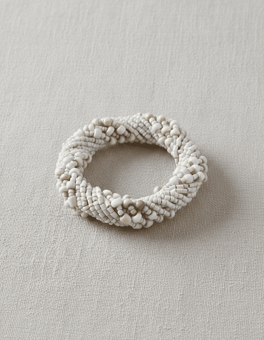 ANKASCHU | Kunststoffperlen | Serviettenring „Pearl“ – Weiß