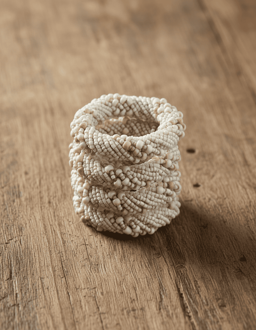 ANKASCHU | Kunststoffperlen | Serviettenring „Pearl“ – Weiß