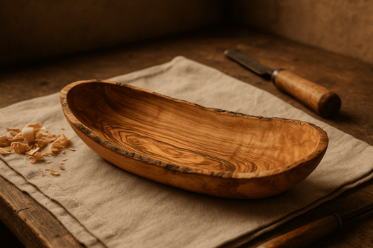 Olivenholz-Schale „TERRA“ – Allzweck-Schale, handgefertigt (ca. 30–33 cm)