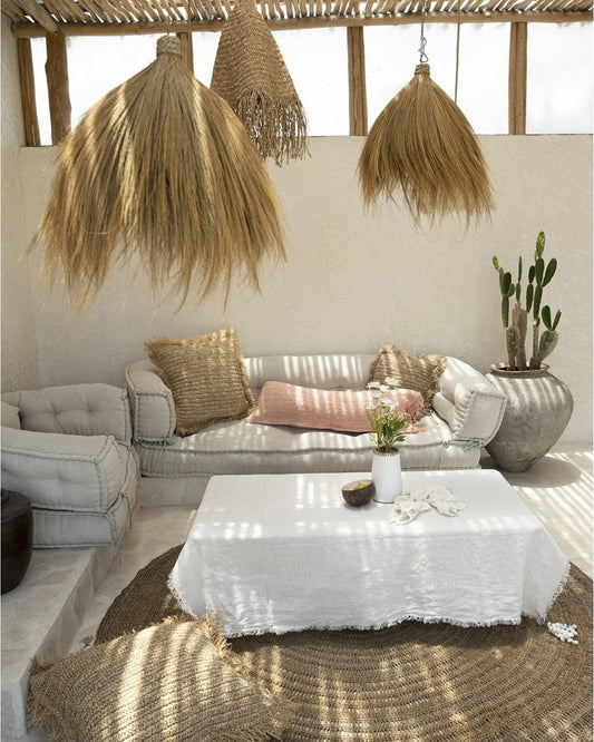 ANKASCHU | Leinen | Tischdecke – Weiß/Beige | verschiedene Größen